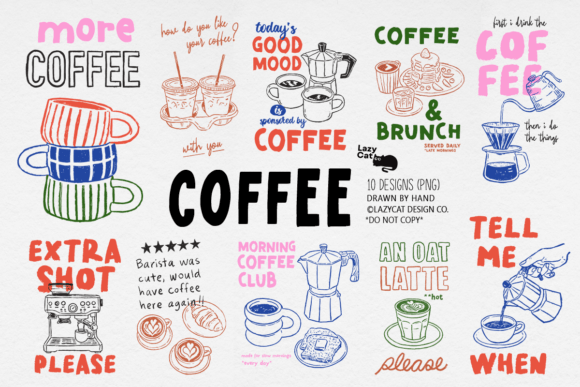 Download Coffee Hand-drawn PNG Bundle - Coffee Collection