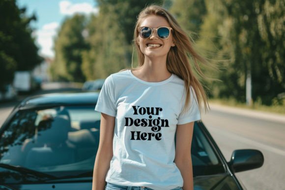 Download 5000 Crewneck Women White T-shirt Mockup - Premium Resources