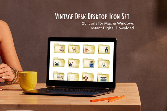 Download Vintage Desk Desktop Icons - Vintage Collection