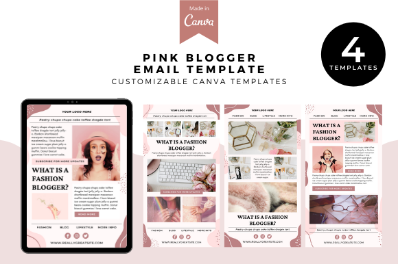 Download Pink Fashion Blogger Email Canva - Fashion blogger Collection